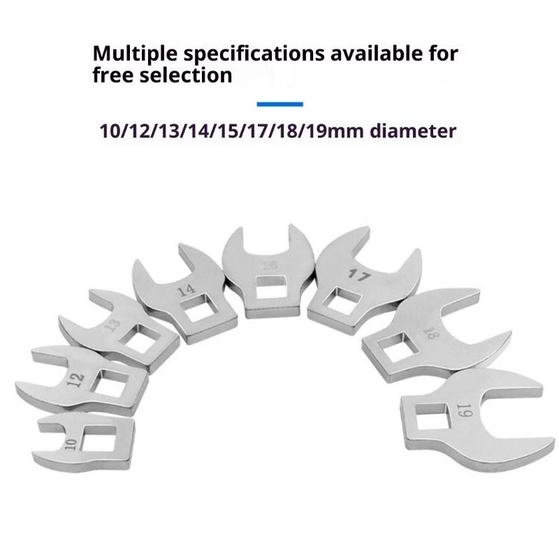 8Pcs 3/8 Inch Interchangeable Handle Bull Head Ratchet Wrench Set Medium Drive L-Shaped Horn Spanner Accessories