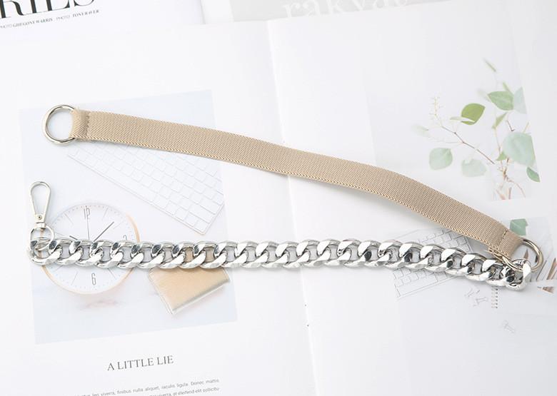 

Fashion Vintage Metal Chain Waist Belt With Detachable Hook For Casual Wear Apricot серебряный