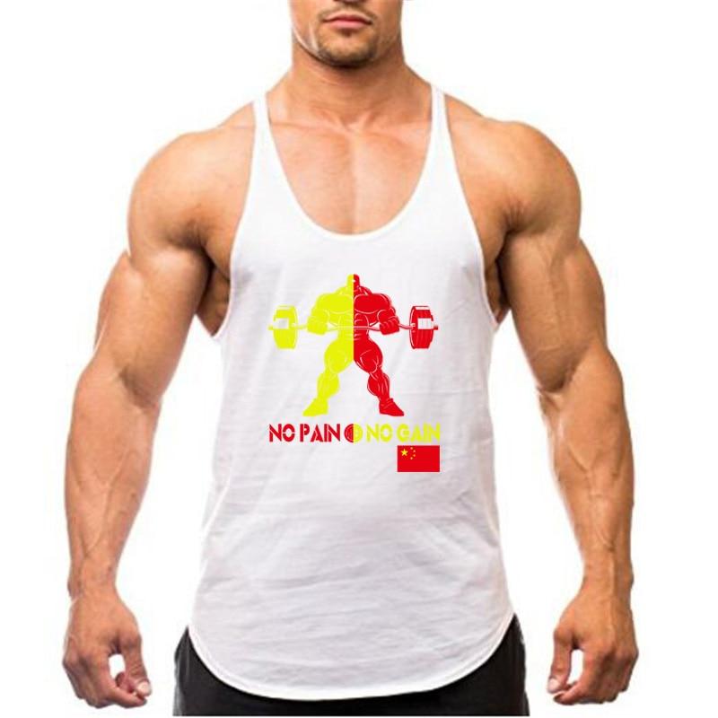 Muscleguys Men's Y-shaped Sports Fitness Vest Light Soft Sleeveless T-shirt Loose Casual
