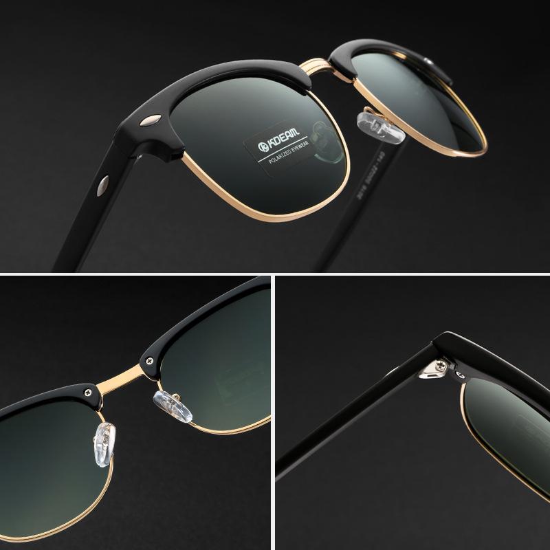 Fashion Polarized Sunglasses Men Women Brand Design Eye Sun Glasses Women Semi Rimless Classic Men Sunglass