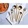 Cutlery Set Stylish Gold Nordic Camping Cutipol Style Basic 5 Pieces 2 Sets Spoon Fork Knife Teaspoon Cake Chopsticks Stainless Steel Glossy Finish