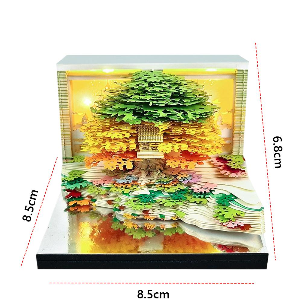 Time Piece Calendar 2026 Desk Calendar 3D Tree Memo Pads Calendar Christmas Gift for Colleague Friend