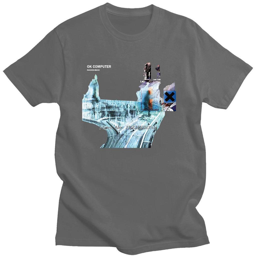Beliebter Stil T-Shirts Radiohead Ok Computer CD LP Vinyl Poster In Rainbows Thom Yorke bedruckt Rundhals Cartoon Paar Lockere T-Shirts