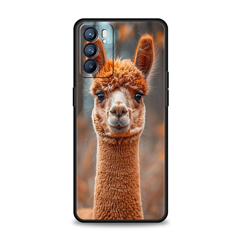 Kawaii Alpaca Lovely Phone Case For Oppo Reno8 Reno7 Reno6 Pro A54 5G Find X6 X5 A53 A52 A9 A15 A95 A17 A16 A76 A57 A31 Cover