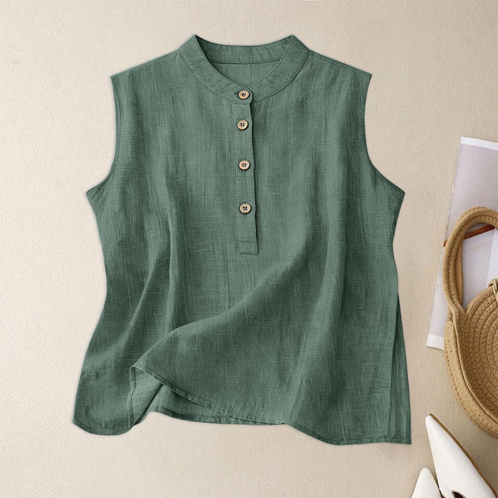 Women's Retro Artistic Cotton Linen Casual Loose Versatile Elegant Vest