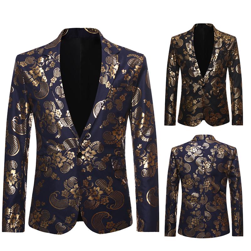 gold floral blazer