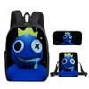 Rainbow Friends Three-Piece Set, Primary And Secondary School Students Satchel, Animation Cartoon Pencil Case, Large Capacity, And Wear-Resistant