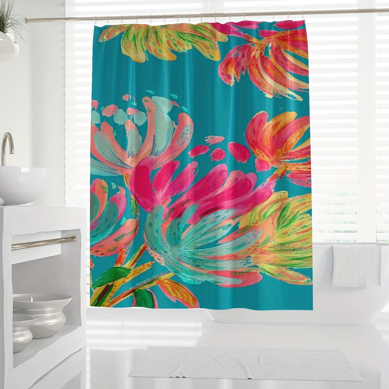 Dunika Chen Watercolor Paintings Are Vivid Shower Curtain Washable Dirt-Resistant Shower Head Waterproof Polyester Bath Curtain