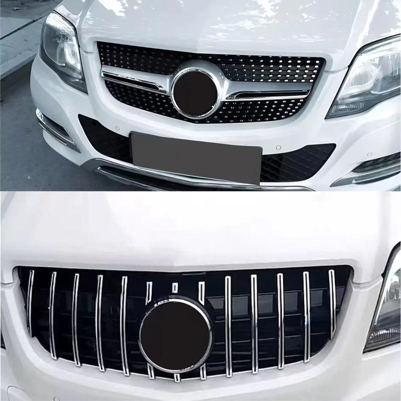 Für Mercedes GLK X204 2013-2015 Frontgrill Passend für GLK280 GLK300 GLK350 Kühlergrill mit Netz ABS Chrom-Zierleiste