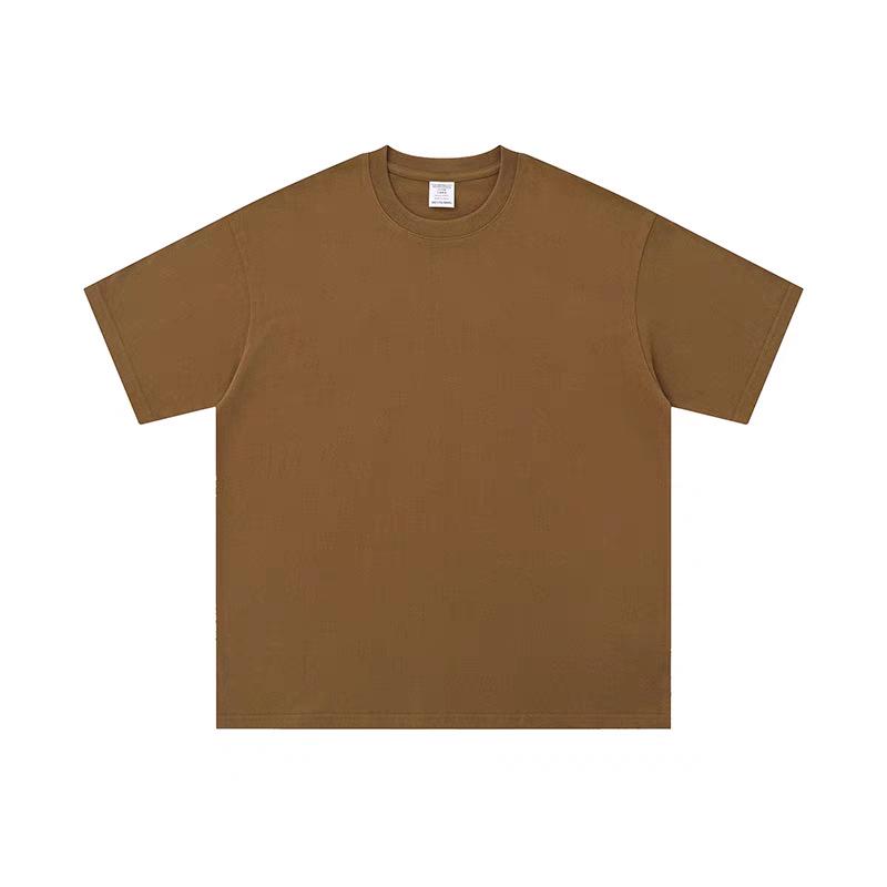 500g Combed Cotton Unisex Solid Color Short Sleeve T-Shirt