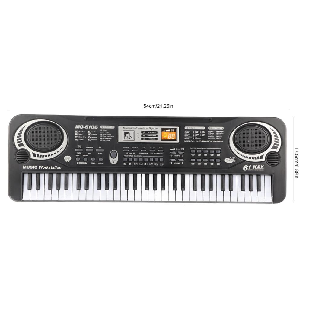 61‑Key Electric Digital Key Board Piano Musical Instruments Kids Toy with Microphone