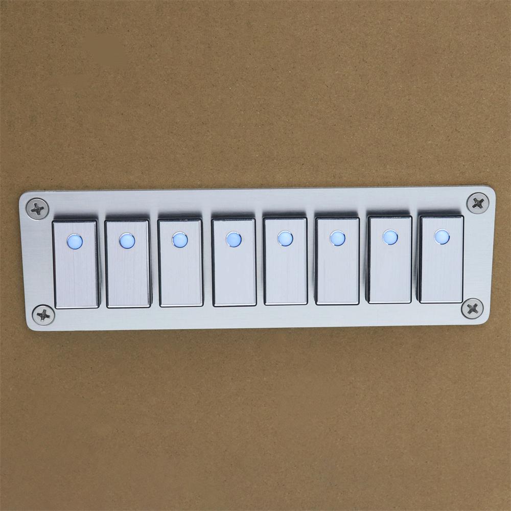 8 Rocker Switch Panel Switch Panel with LED Light For Boat Car