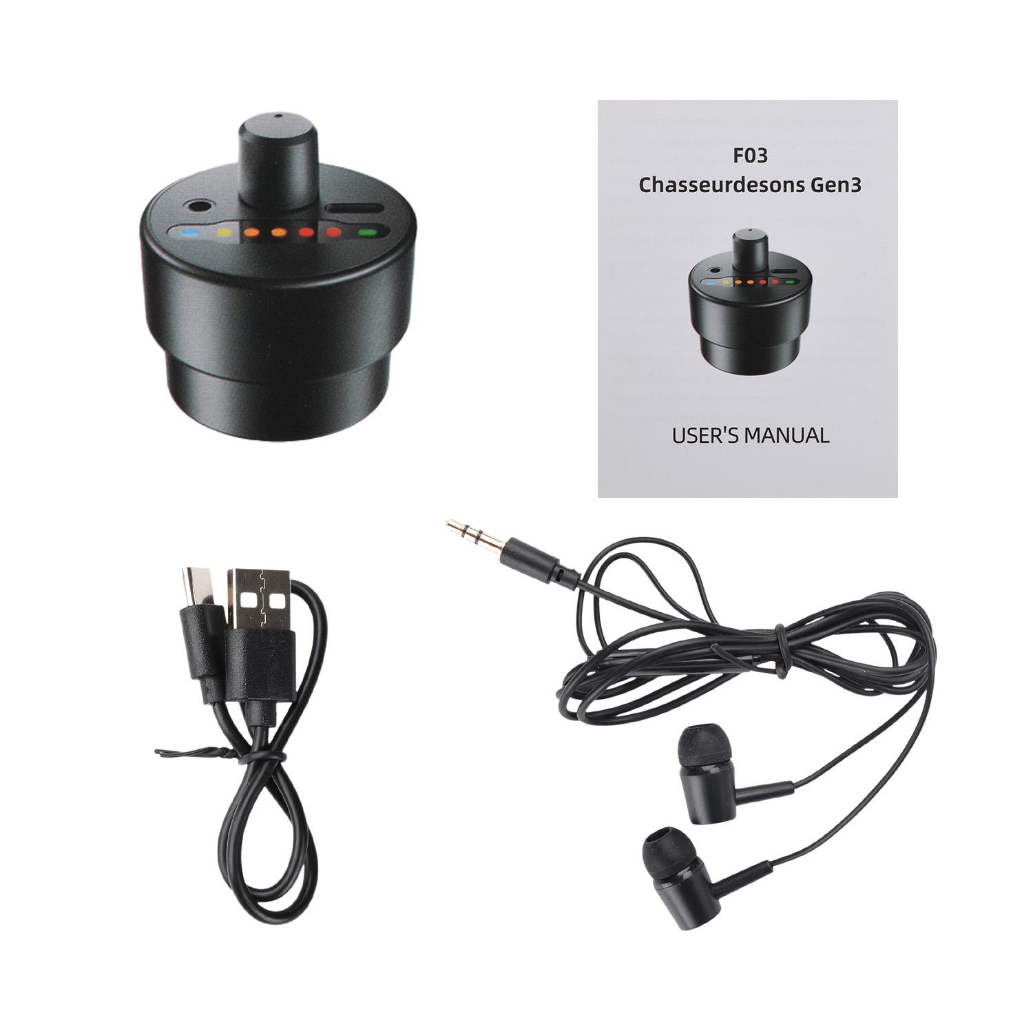 

F03 High-Sensitivity Pipe Leak Locator Water Pipe/Underfloor Heating Acoustic Source Strength Receiver Detector Type C Interface F03