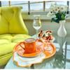 Set Mixt de 6 Lumânări Decorative Metalice Simple, Ceai, Cafea și Tort Tavă de Prezentare pentru Serviciu 23 Cm