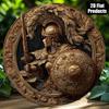 Metall Wandkunst Antiker Griechischer Hoplit Rund 8x8 Zoll für Bar Dekor