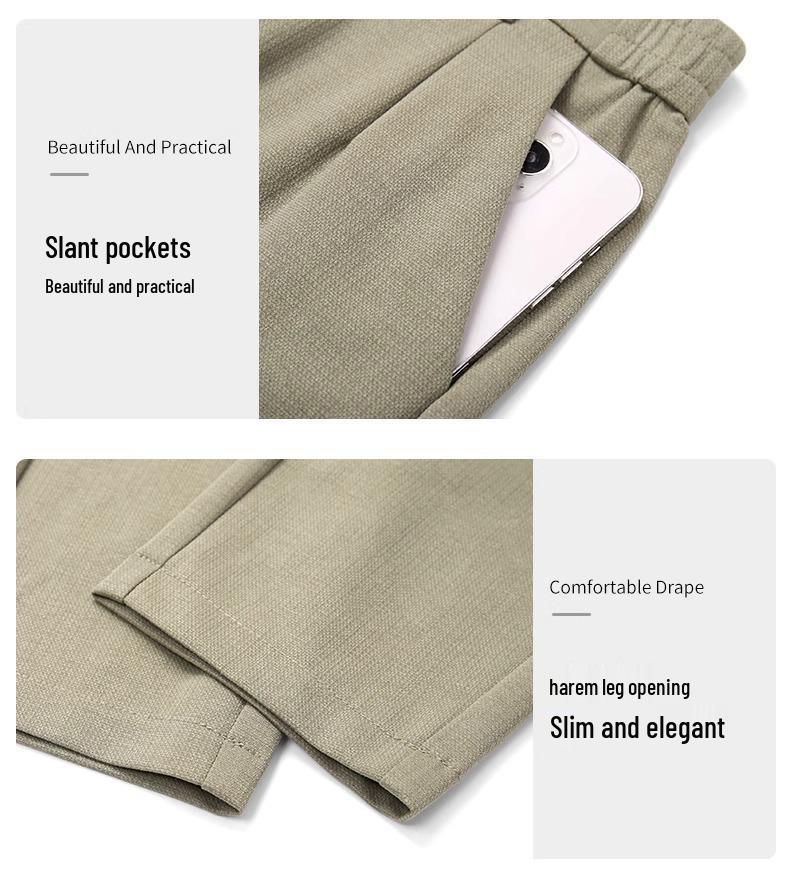 Women's High-Waist Slimming White Harem Pants - Summer 2024 Casual Nine-Point Trousers