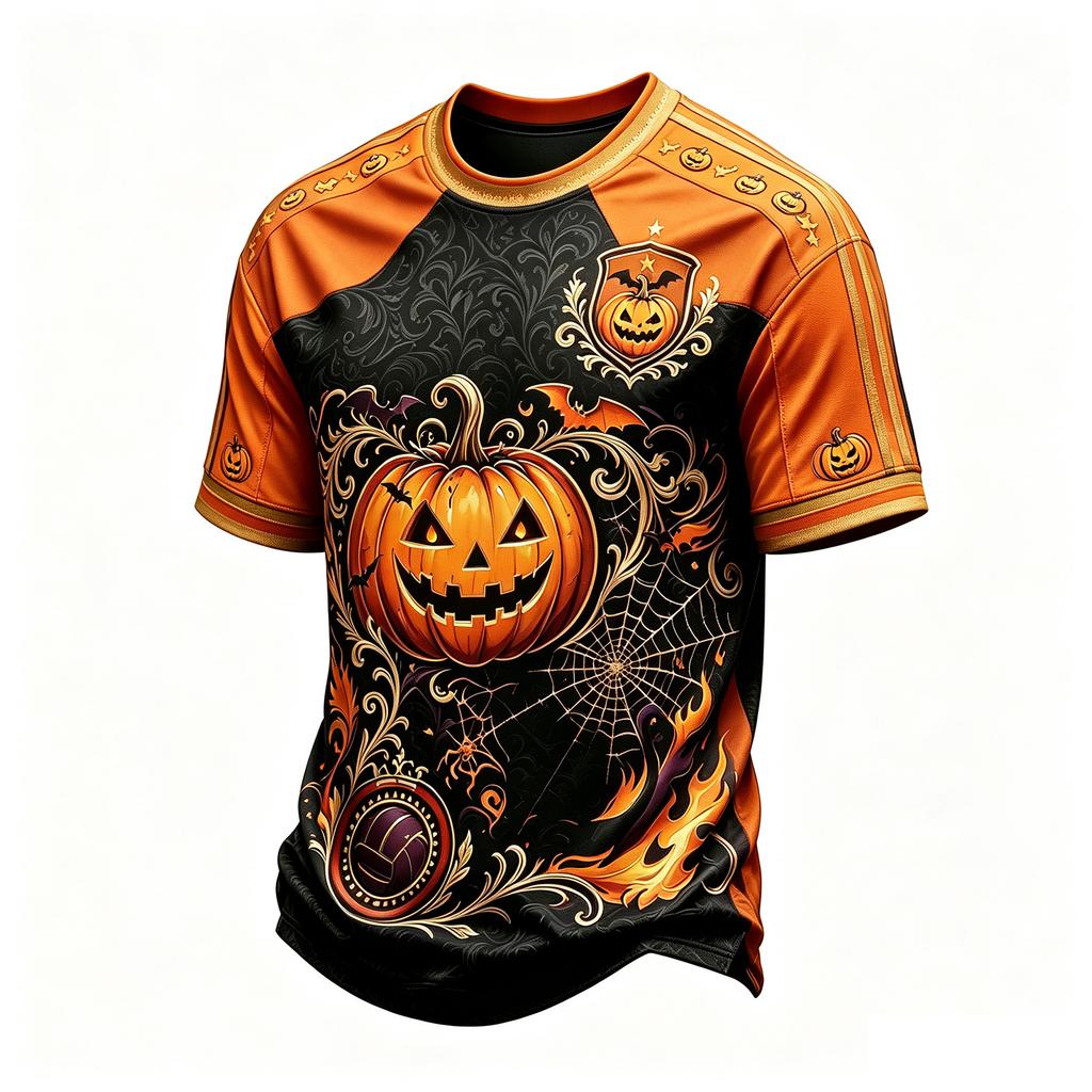 Men's Halloween Print Short Sleeve T-Shirt Neck Tee for Casual Daily Wear