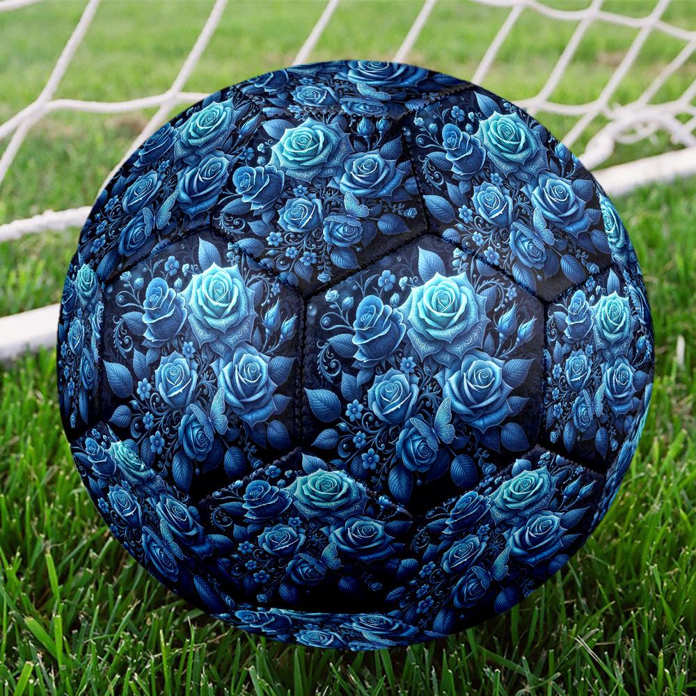 1pc Blue Rose Garden Size 5 Soccer Ball Professional Lightweight Durable Match Training Football Indoor &Outdoor Sports BallTraining Ball Y63