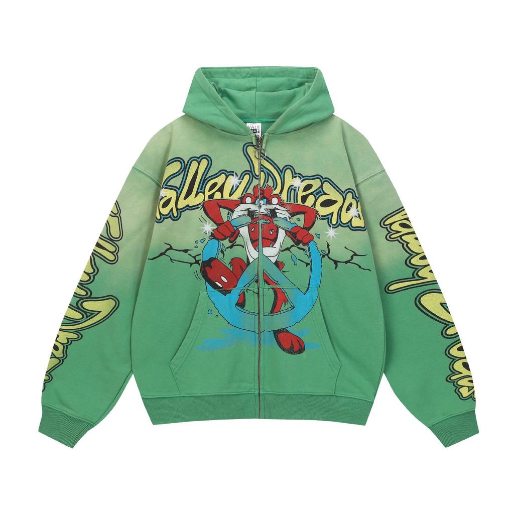 2025 Autumn/Winter V@ALLEY Trendy Pattern Print Zipper Hoodie Collection