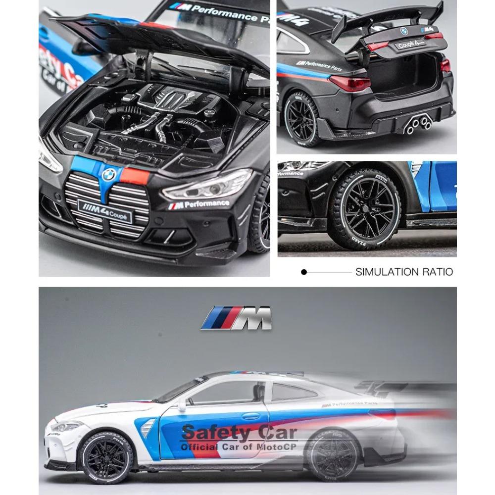 1/32 BMW M4 Supercar Alloy Car Model with Pull Back Sound Light Children Gift Collection Diecast Toy Model A469