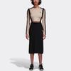 Adidas Originals Three Stripe Color Block Suspender Midi Casual Skirt Women skirts Black DU8487