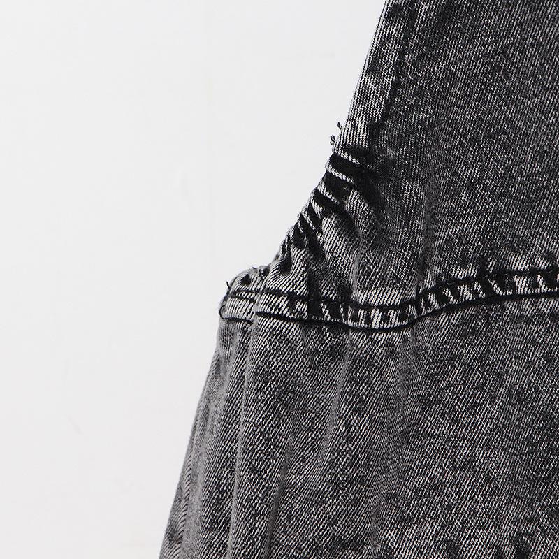 Tuta ampia di grandi dimensioni per le donne Tuta primaverile Tuta di jeans a vita alta