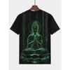 Large Men's Buddha Pattern 3D Printed Men's Round Neck Short Sleeved T-shirt Summer Fashion T-shirt Casual Comfortable Versatile Top