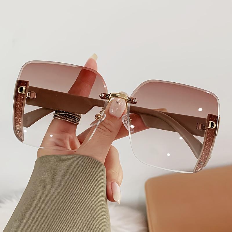 1Pc New Ins Style Natural Gradient Sunglasses With Oversized Frames For Women Versatile And Fashionable Uv Resistant Sunglasses