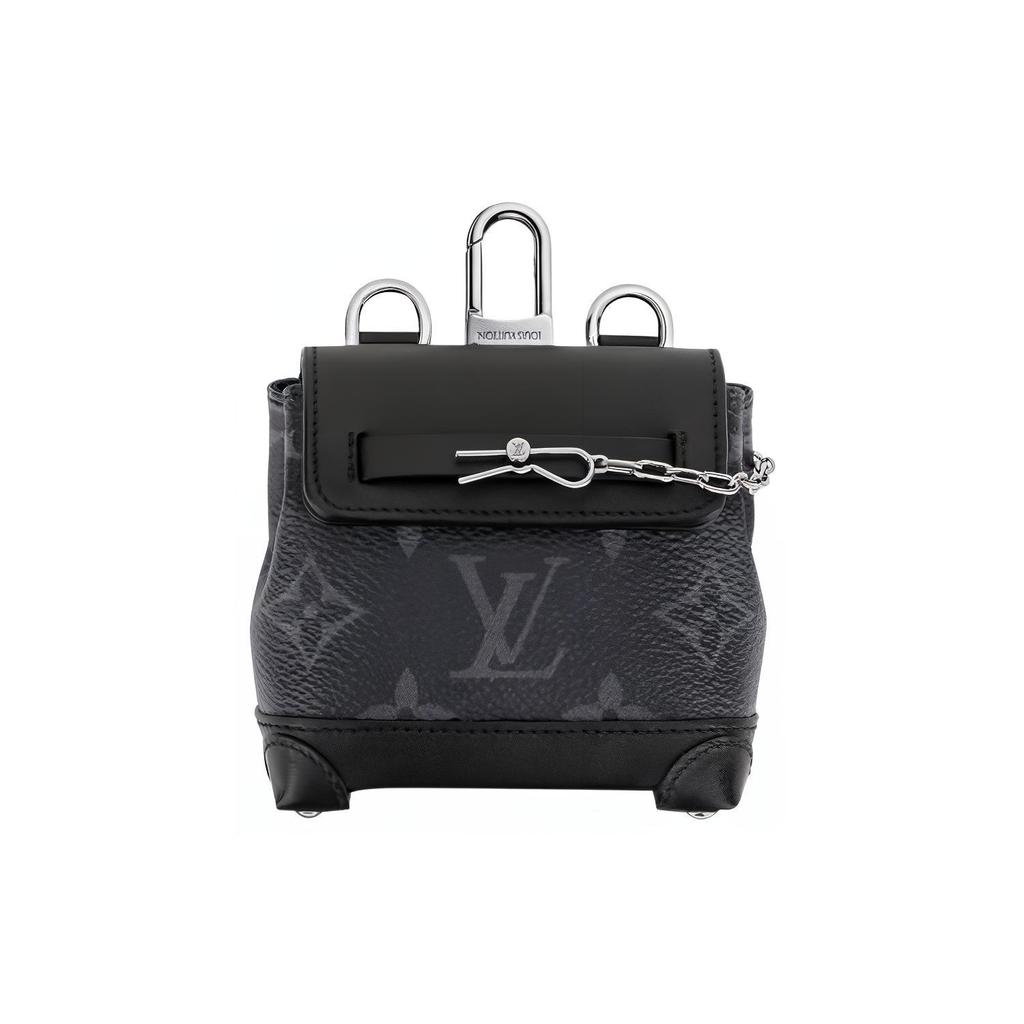 LOUIS VUITTON Steamer Coated Canvas With Leather Trim Storage Bags Pendants Shoulder Bag Crossbody Bag Mini Men's Black M00340