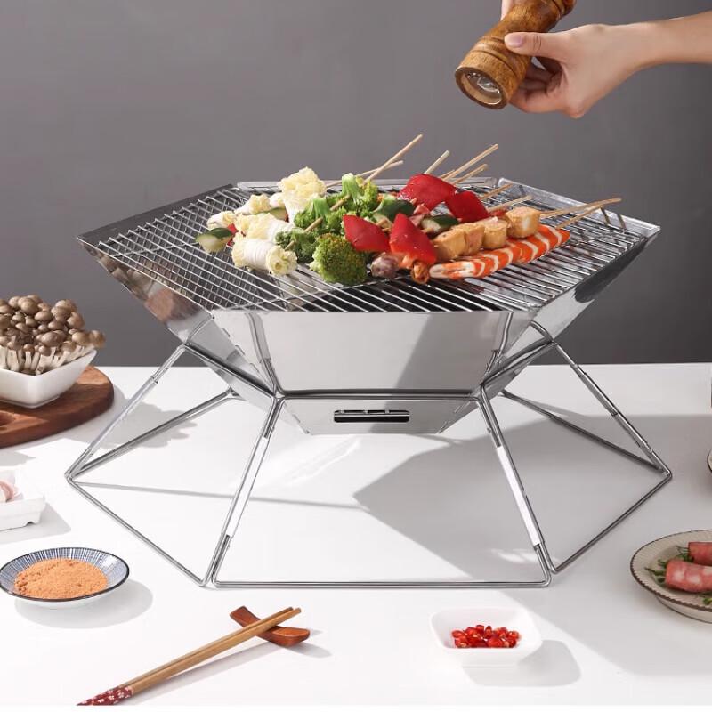 Foldable Hexagonal Stainless Steel Camping Grill