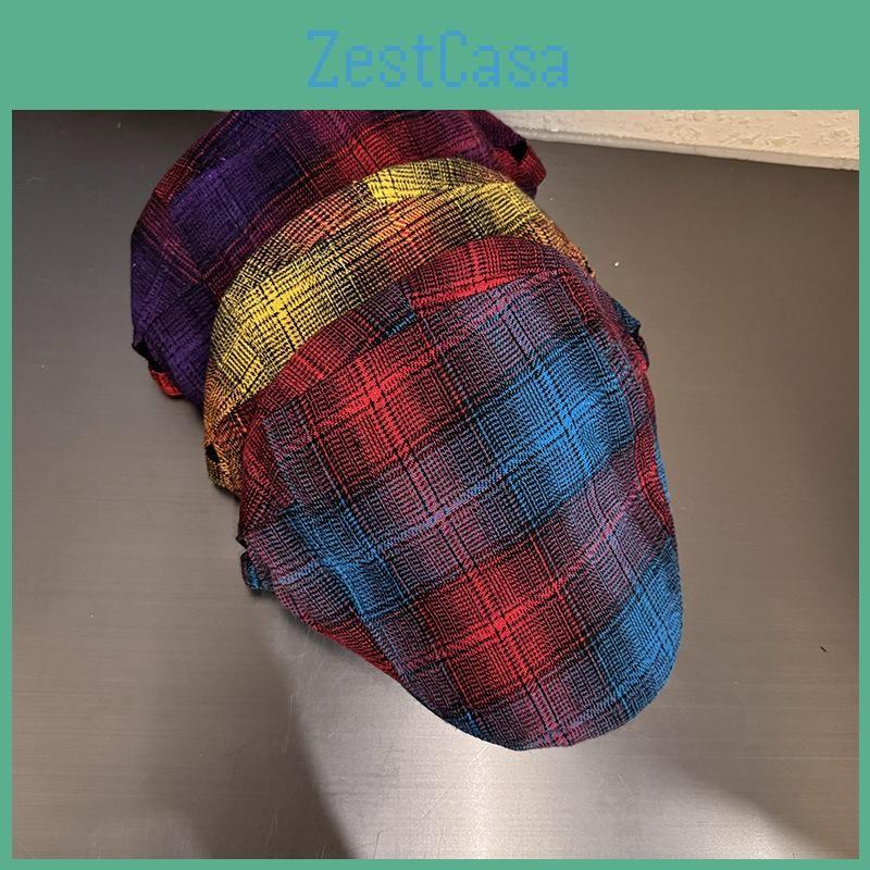 Artistic Check Retro Pattern Cap For Women Winter Fashion Breathable Warm Hat