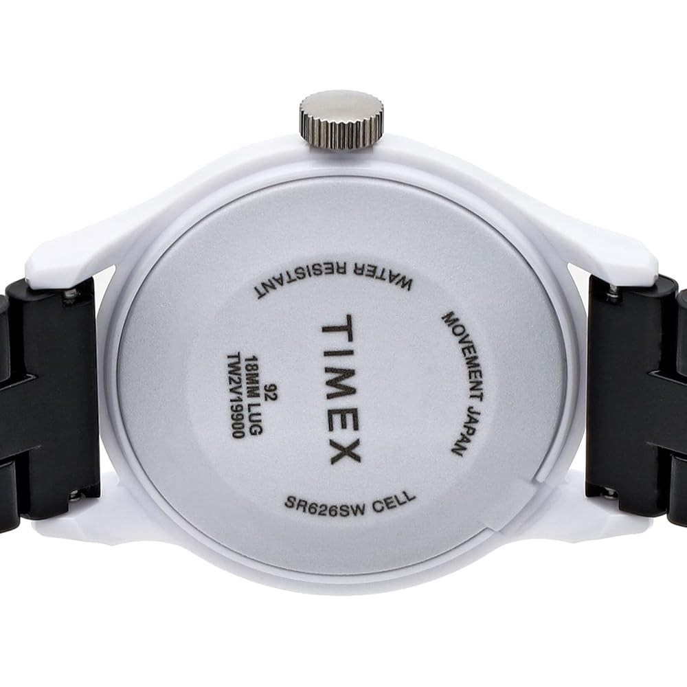 TIMEX Original Camper Classic Tile Collection Watch, White Dial, Resin Quartz, 36mm, America Watch TW2V19900-1, Unisex, Black