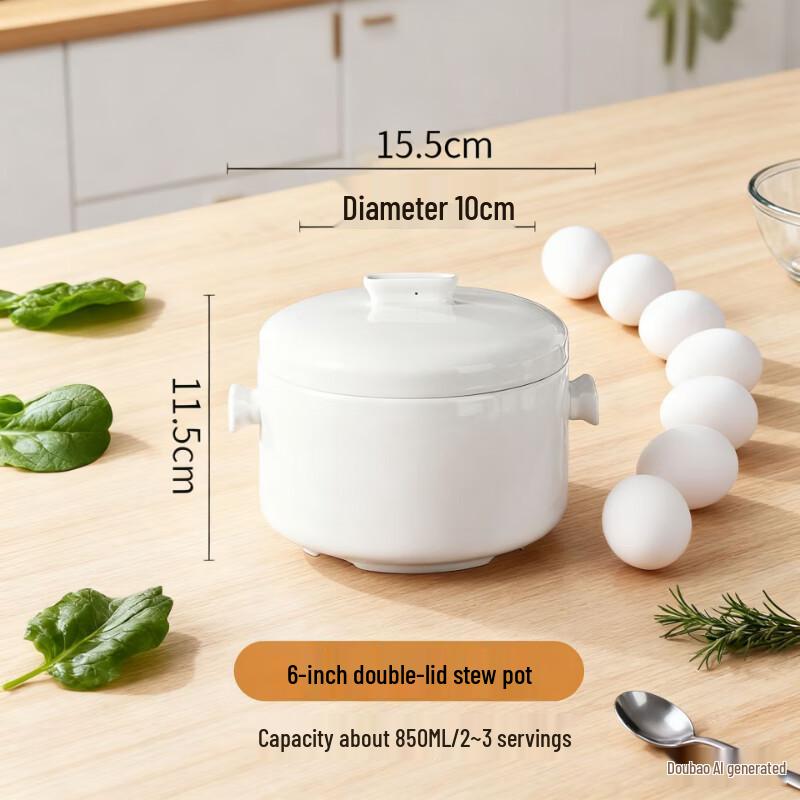 ZISIZ Double-Lid Electric Ceramic Stew Pot
