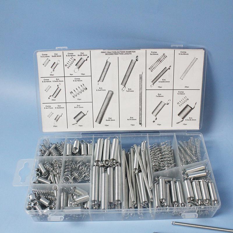 300pcs Spring Assortment Kit - 20 Sizes Galvanized Steel Compression/Tension/Extension Springs for Mechanical DIY Home Repairs 300pcs