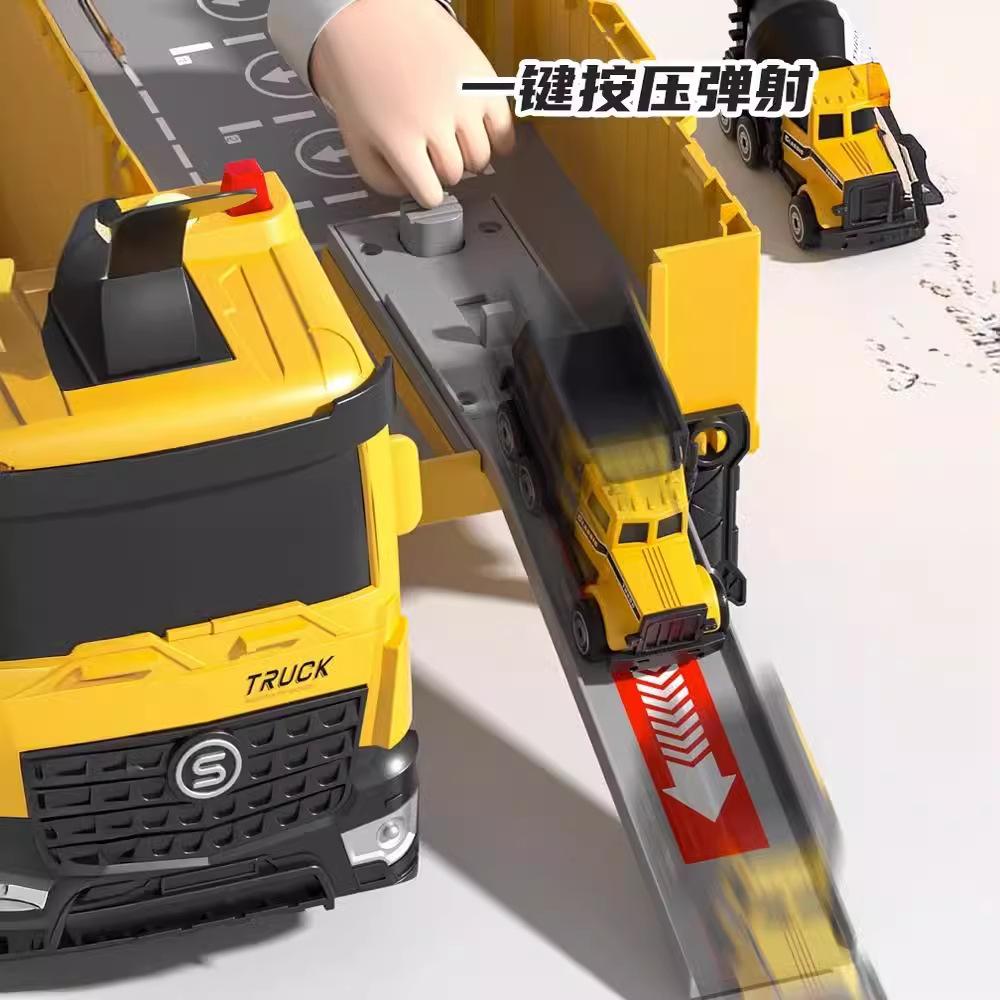 Large Children's Container Truck Large Engineering Excavator Crane Deformable Storage Boy Car Model