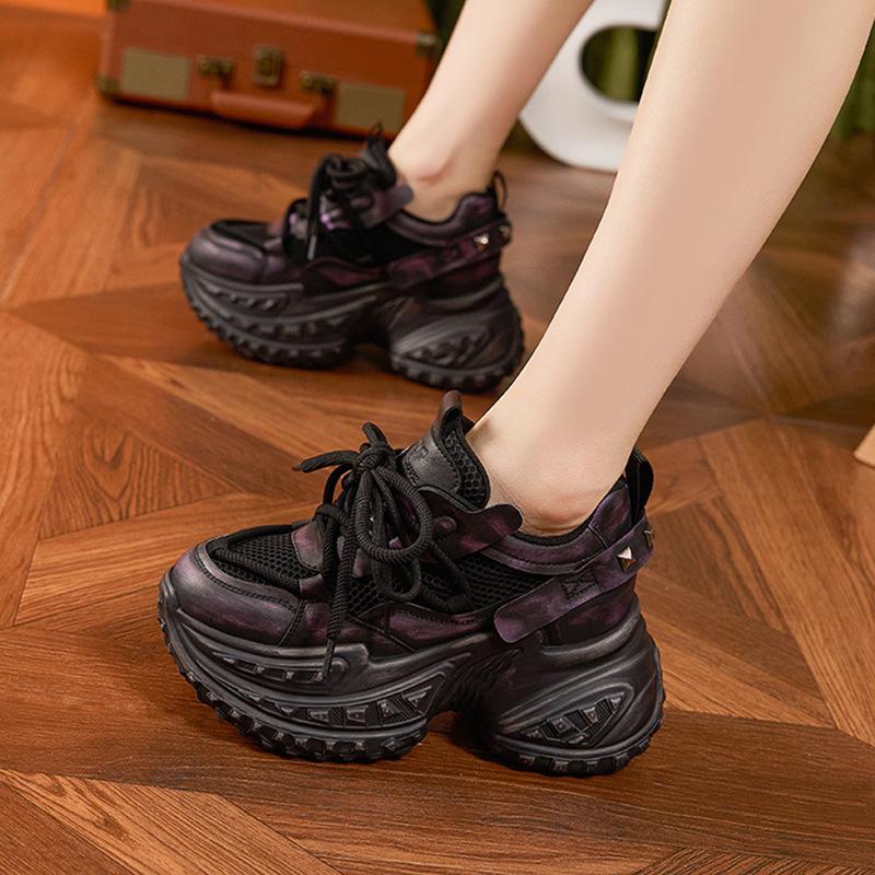 Plateau-Dad-Schuhe Damen Frühling neue Retro-Casual-Sportschuhe modische vielseitige Schuhe mit innerer Erhöhung für Damen