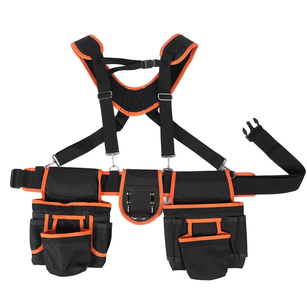 Electrician Tool Bag Adjustable Shoulder Waist 1680D Water Proof Multi Pockets Tool Organizer for Repair Construction