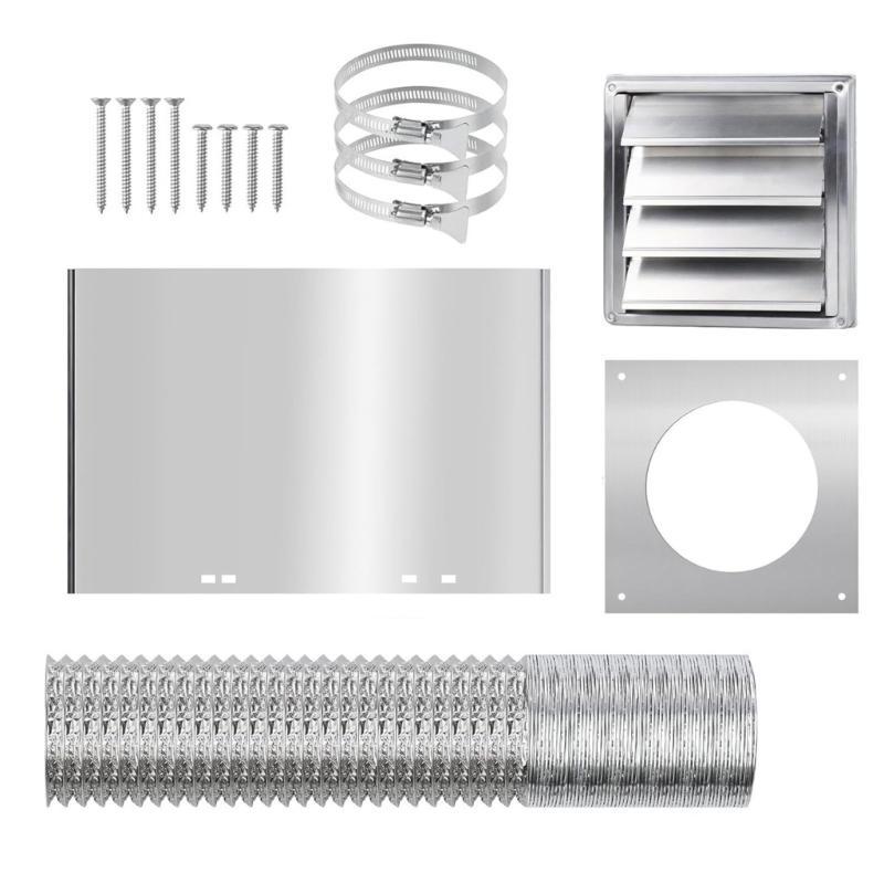 652F 4Inch Dryer Vent Kits Through Wall with Hose/Duct Connectors/Plate Dryer Vent Hose Connectors Wall Ducting Kits Easy to Use