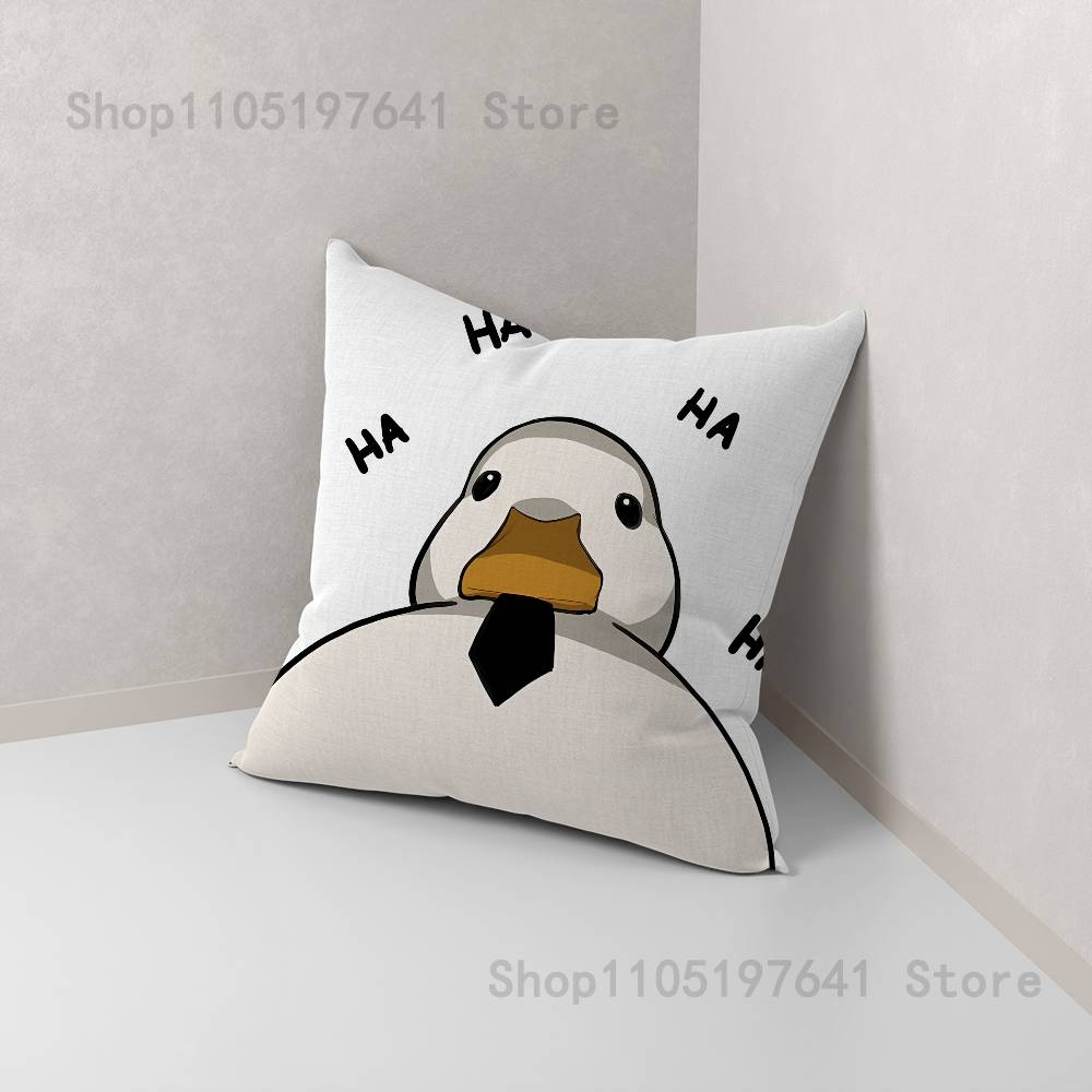 Funny D-DucK Goose meme Anime Celebrity Merchandise All-Match Printed Pillow Case Sofa Car Office Room Decoration Protector