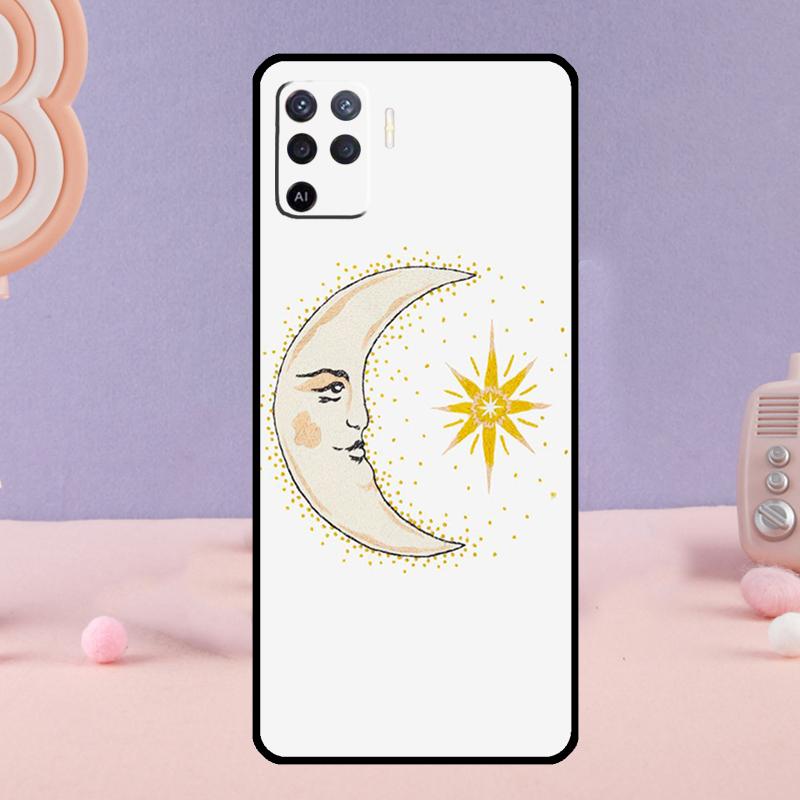 Sun Moon Art Phone Case For Oppo A38 A18 A58 A78 A98 A79 A40 A60 A80 A16 A76 A96 A15 A74 A94 A54 A77 A17