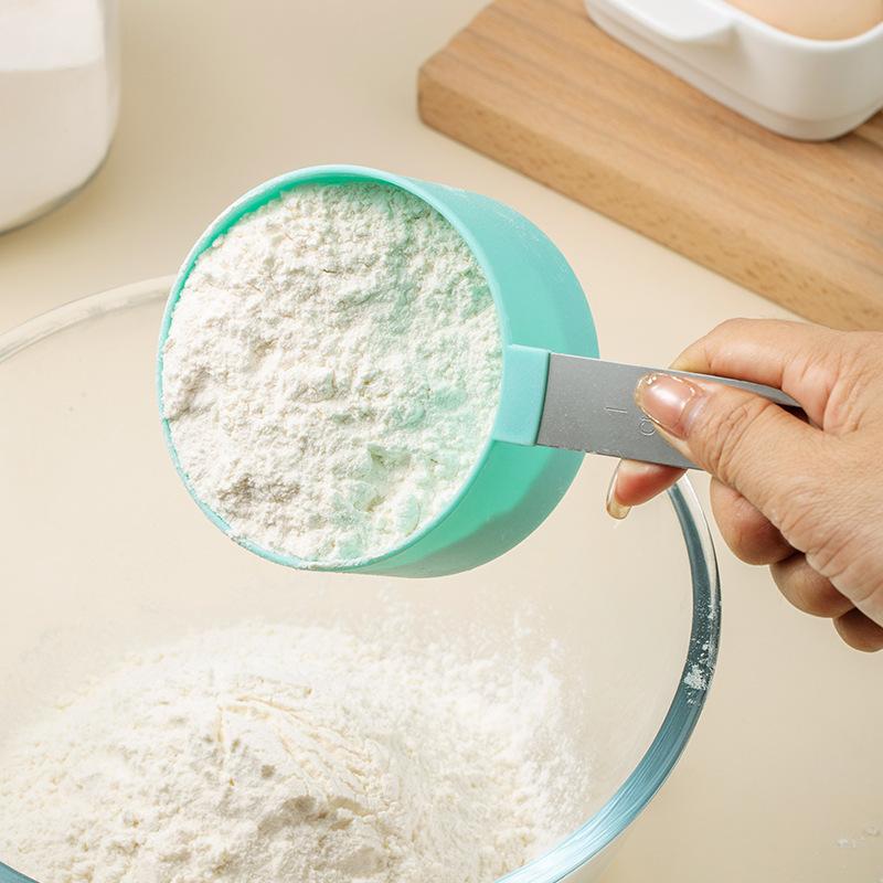 4/8Pcs/Set Plastic Multi Purpose Measuring Cup Measuring Spoon Stainless Steel Handle With Graduated Measuring Baking Tools