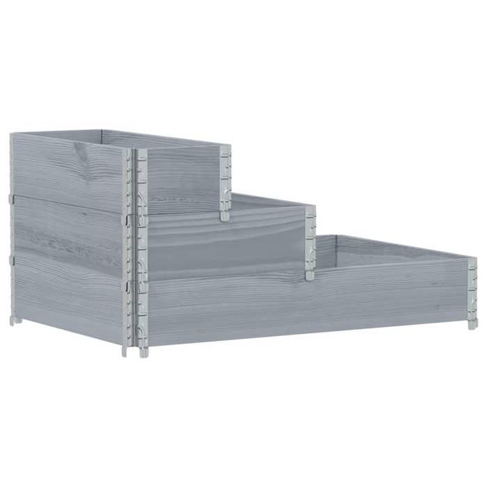 VidaXL Lit Surélevé à 3 Niveaux, Bac à Fleurs, Pot de Plantes, Boîte à Fleurs, Jardinière de Jardin Terrasse Extérieur, Gris 4010311