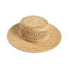 New French Retro Style Breathable Hollow Pattern Wide Brim Raffia Sun Hat Ladies Summer Travel Trendy Concave Top Straw Hat