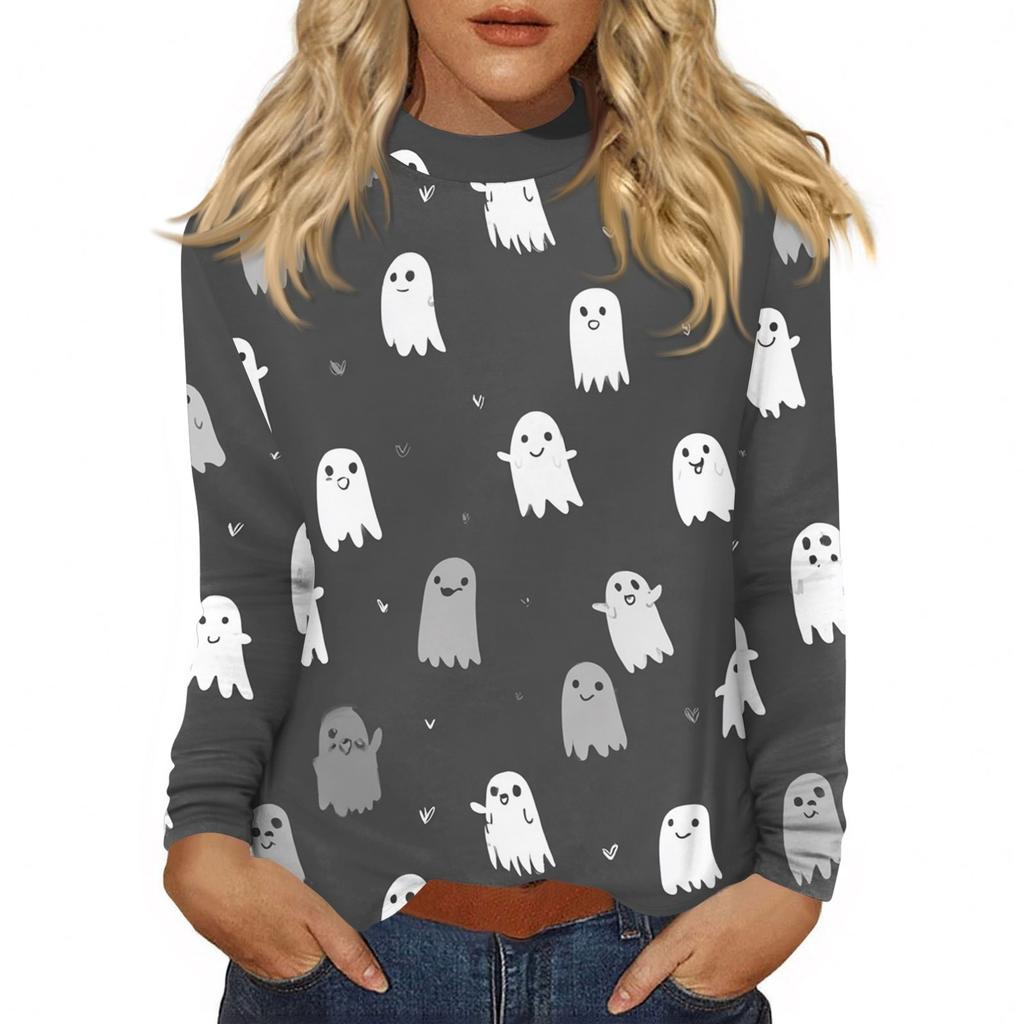 Women's Daily Casual Long Sleeve Mid Collar Top