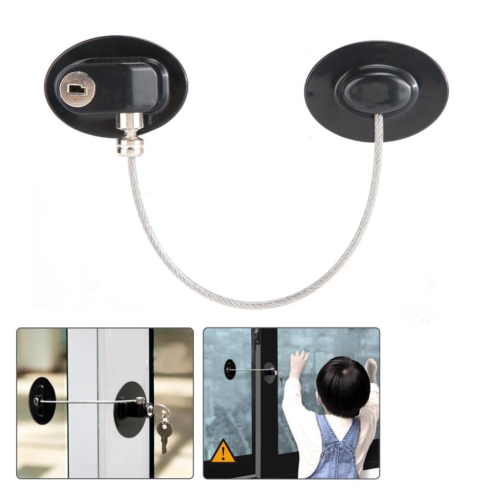 Refrigerator Wardrobe Cabinet Limiter Restrictor Safety Lock for Children Baby Protection Black