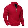 Sweat-shirt décontracté de sport à manches longues et demi-zip pour homme, lourd, doublé polaire, doux pour la peau, chaud, à col montant