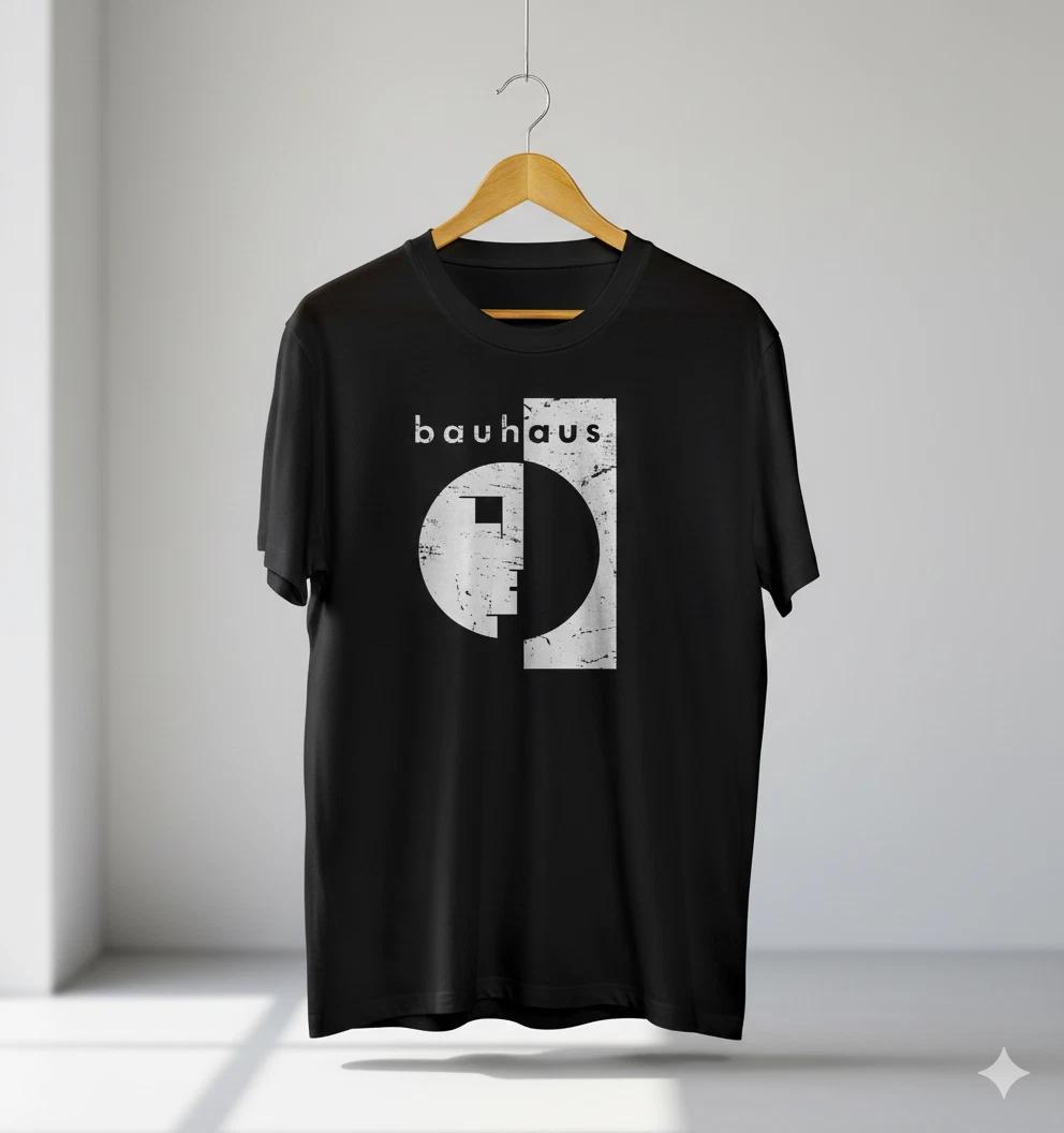 Bauhaus Gothic Post-Punk Logo Graphic T-Shirt Black Alternative Band Tee - T527 3XL