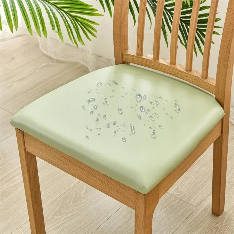 Water Repellent Dining Seat Cushion Cover Pu Leather Stretch Kitchen Chair Covers Chair Slipcover for Banquet Office El Party