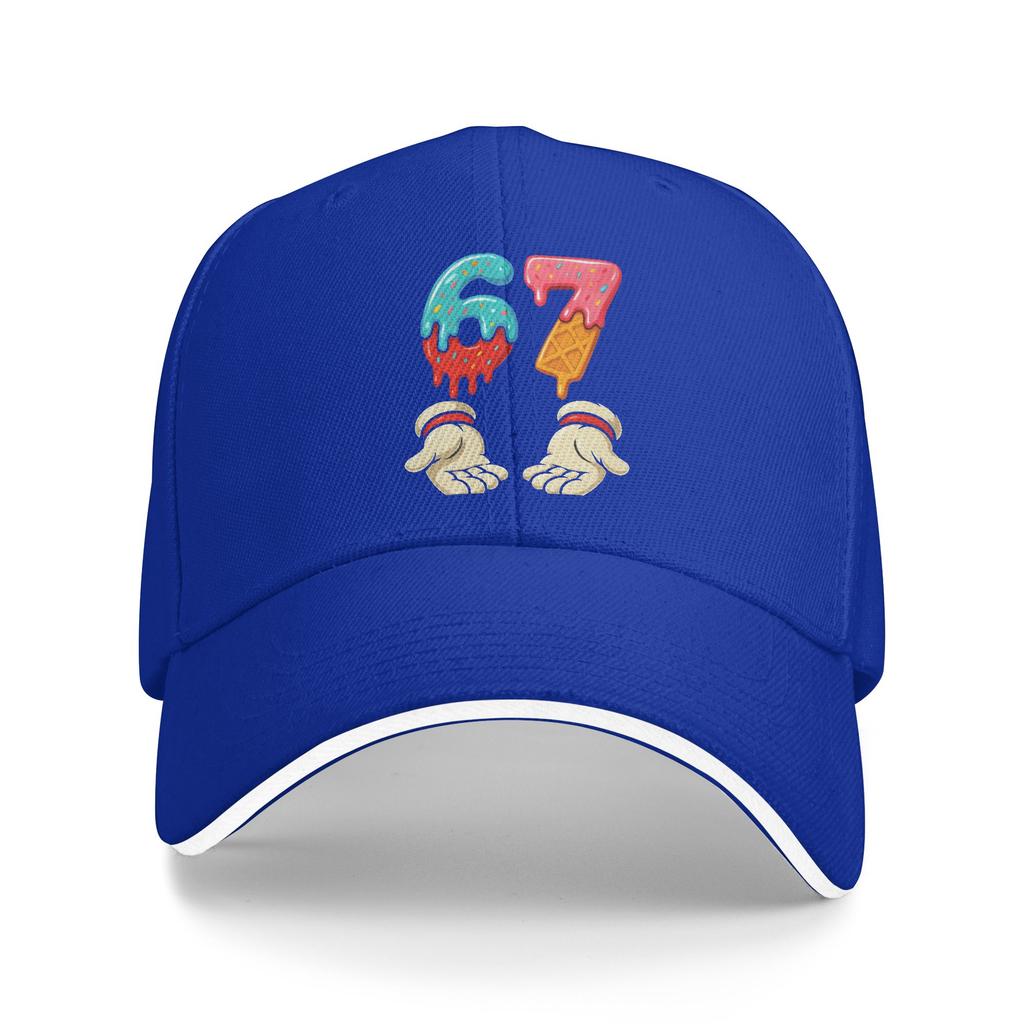 Six Seven 6 7 Meme Funny Christmas Ice Cream Drip Xmas Santa Baseball Cap Adjustable Hip Hop Hats Men Trendy Print Baseball Caps