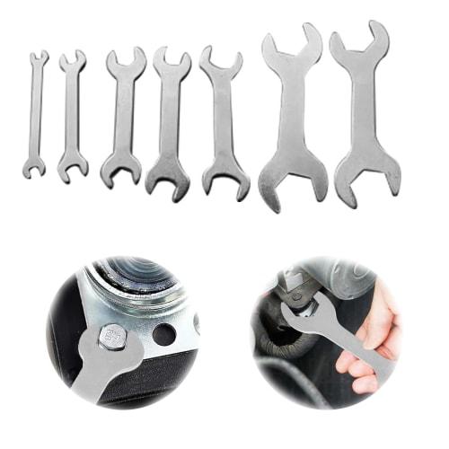 Ultra-thin Wrench Set, Hex Wrench, Thin, Double Open-End Wrench (7-Piece Set), Double Open-End Wrench, 5.5-14mm Size, Approx. 2mm Thick, Multi-Functio